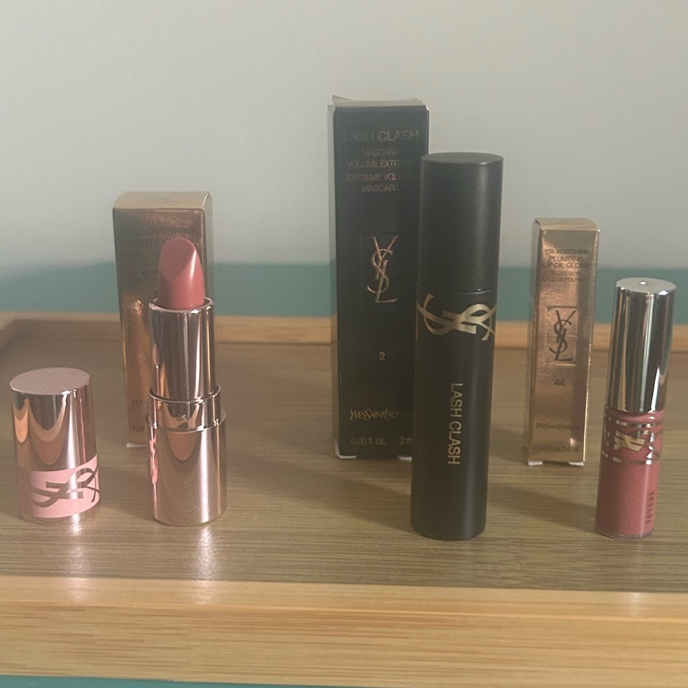 New Yves Saint Laurent Lipstick Gloss Mascara Travel Set - Neutral Nude Shades - Picture 1 of 14